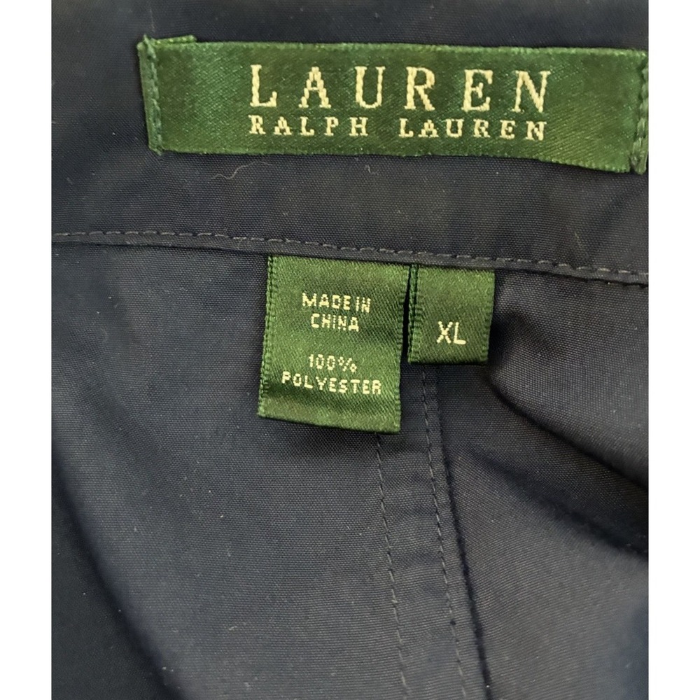 Ralph Lauren Jacket Women XL Blue LRL Zip Snap Trench Peacoat Windbreaker 0454 - Picture 12 of 16